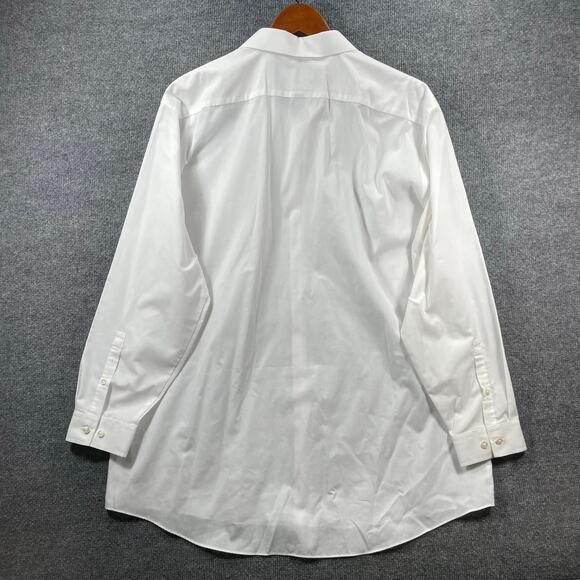 J. Ferrar Slim Button Up Dress Shirt Men's XXL 18-18.5 34-35 White Adjustable - Picture 9 of 10